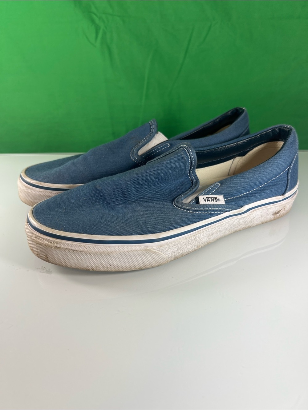 Vans Slip-On Canvas Sneakers in Blue